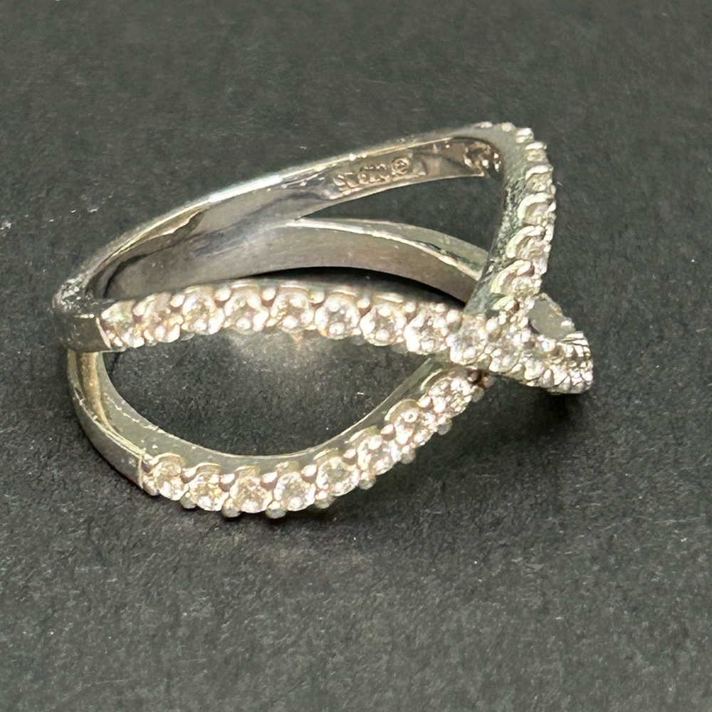 Sterling Silver Cz Infinity Ring - image 2